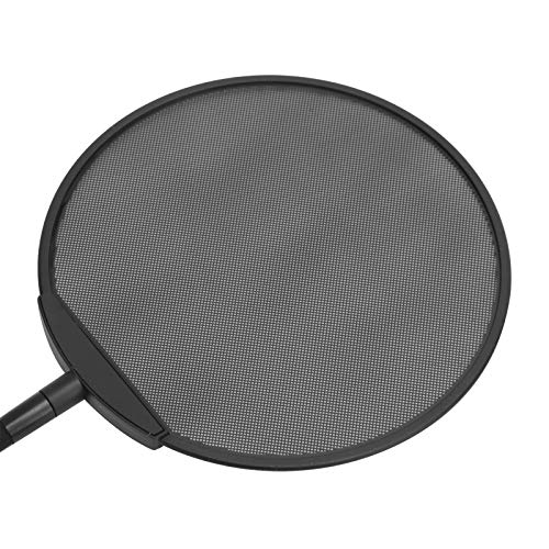 Microphone Filter, Microphone Wind Screen, Adjustable 5 Microphone Filter, Gooseneck Clip Steel Mic Mesh (All Black)