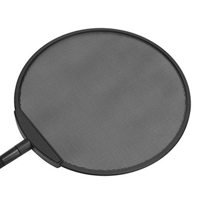 Microphone Filter, Microphone Wind Screen, Adjustable 5 Microphone Filter, Gooseneck Clip Steel Mic Mesh (All Black)