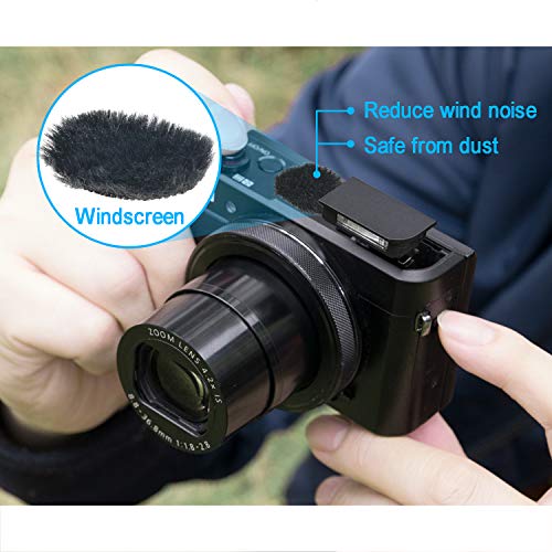YOUSHARES Camera Mic Windscreen, 8 PCS Fur Wind Muff Wind Cover for DSLR Built-in Microphone Outdoor Wind Filter