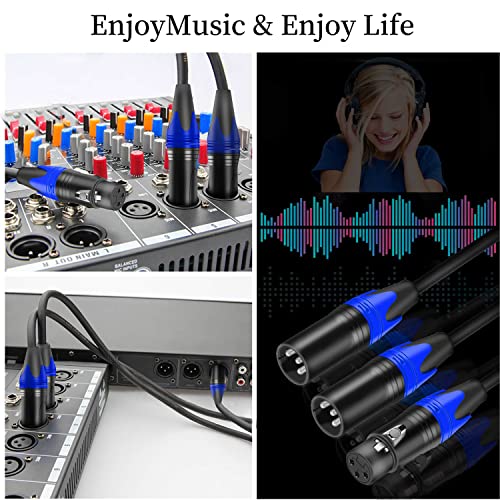XLR Cable 6ft 2 Pack, XLR Microphone Cable Male to Female | Balanced XLR Suitable for Preambles, Speaker Systems, Radio Station and More - size: 6 Ft 2 Pack