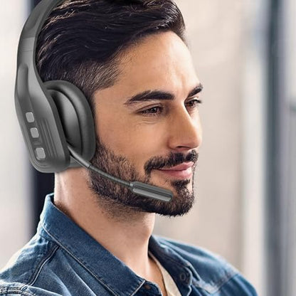 Trucker Bluetooth Headset, AI Noise Canceling Microphone 36 Hours Talk Time 60 Hours Playback Bluetooth 5.3 Multipoint Connection, with 270 Rotatable Mic and One Key Mute, for