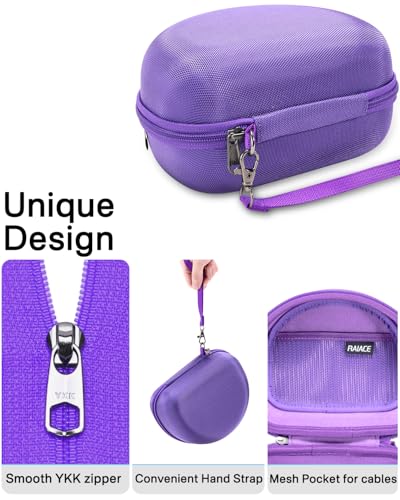 RAIACE Hard Storage Case Compatible with Skullcandy Crusher Over-Ear Headphones, for TOZO HT3 Headphones and More Foldable Headset, Travel Carrying Bag. (Case Only)-Purple - color: Purple