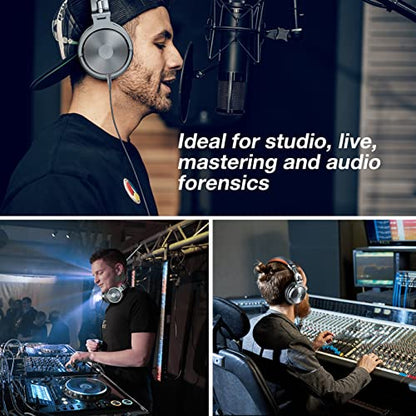 OneOdio Hi-Res Over Ear Headphones for Studio Monitoring and Mixing, Sound Isolation, Protein Leather Earcups, 50mm Driver Unit, Wired Headphones for AMP Guitar Keyboard, Pro-50, Metallic Blue - color: Metallic Blue