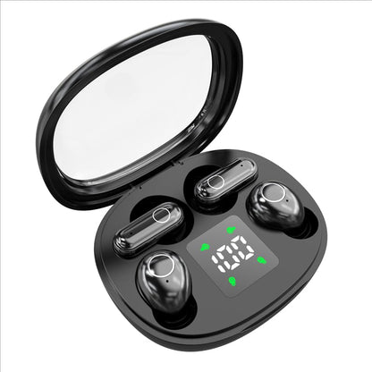 2-in-1 Mini Invisible Sleep Bluetooth Earbuds,Small Wireless Sleep Headphones for Side Sleepers,Bluetooth 5.4 Bass Stereo Sound Over-Ear Earbuds,Bluetooth Earbuds for Laptop/Phones/Sports (Black) - color: Black