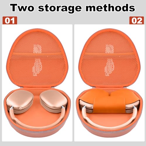 Hard Case for Apple AirPods Max 2/AirPods Max Wireless Headphones - color: Orange Case