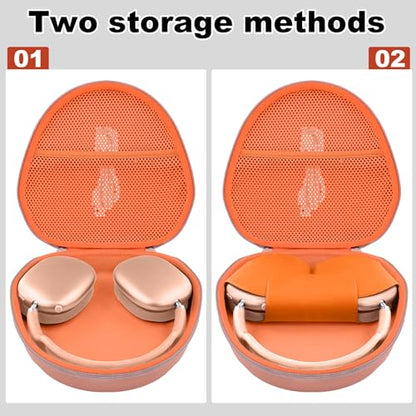 Hard Case for Apple AirPods Max 2/AirPods Max Wireless Headphones - color: Orange Case
