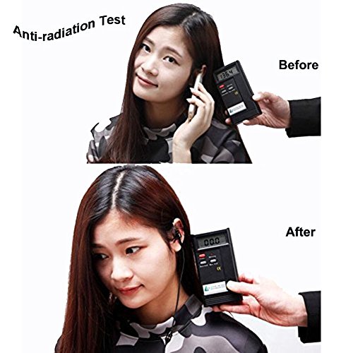 KINDEN EMF Protection Headphones Anti-Radiation, EMF Blocking Earphones Air Tube Headset Radiation Free Earbuds with Microphone Binaural Acoustic Stereo Wired for 3.5 mm Jack Devices Only - color: Black