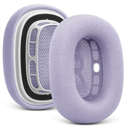 Upgraded Ear Cushions for Apple AirPods Max, Mesh Ear Pads Replacement | Air Pods 1 & 2 Over-Ear Headphones Ear Cups with Original Silicone Design (Purple) - color: Purple