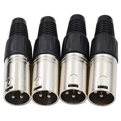 4팩 XLR 수 플러그 - 3핀 수 XLR 마이크 커넥터 오디오 케이블 플러그