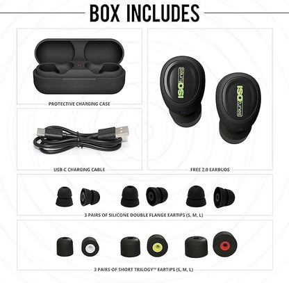 ISOtunes Free 2.0 Bluetooth Hearing Protection, OSHA Compliant Work Earbuds | 25 dB NRR, wireless earplug headphones, OSHA approved, true wireless Bluetooth, designed for work - color: Matte Black