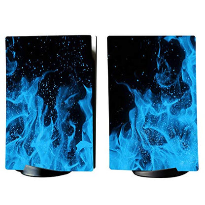 PlayVital Blue Flame Full Set Skin Decal for ps5 Console Digital Edition, Sticker Vinyl Decal Cover for ps5 Controller & Charging Station & Headset & Media Remote - color: Blue Flame