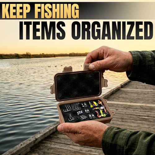 2 Pcs Small Waterproof Box Set, 4.92 x 2.95 x 1.53", (Black & Khaki) - color: Black & Khaki