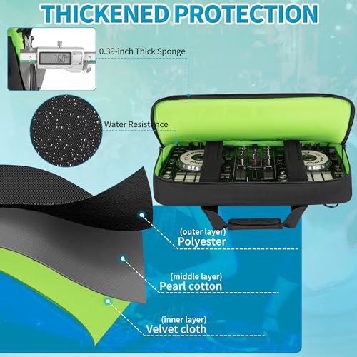 IBVIVIC DJ Controller Case Bag, Fits for DDJ-REV1/DDJ SR/SR2 | Fits Denon MC4000/Numark Mixtrack Pro FX/NVII/Mixstream Pro+/Mixstream Pro Go/NI Traktor Kontrol S4 MK3/S3 DJ Mixer Case - size: DDJ-REV1/SR/SR2