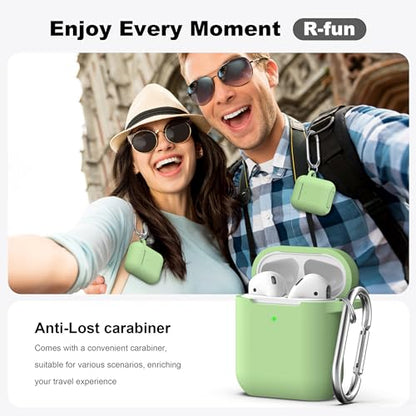 for AirPods 2nd/1st Case Silicone Cover, Avocado | Compatible with Apple AirPods 2nd/1st (2019/2016) Generation with Keychain & Cleaner Kit, Wireless Charging Compatible - color: E1-Avocado