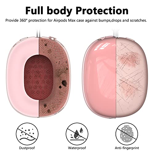 Silicone Case Cover for AirPods Max 2/ AirPods Max Headphones (Pink) - color: Clear Pink-T