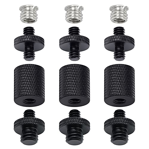 12 Pcs 1/4" & 3/8" Camera Screw Adapter Set - DSLR, GoPro, Flash & Light Stand Mounts - color: 12 Pcs