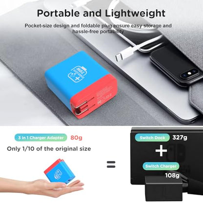 70W USB C Charger Dock for Nintendo Switch/OLED, Portable Travel TV Docking Station with 4K HDMI/USB3.0/PD Charging Port, Fast Charging Adapter with USB-C Cable for Laptop, Mobile Phone, Steam Deck - size: 1 Pack