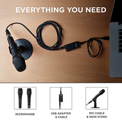 Marantz Professional Marantz Pro M4U – USB Condenser Microphone With Audio Interface, Mic Cable and Desk Stand – For Podcast Projects, Streaming and Recording Instruments