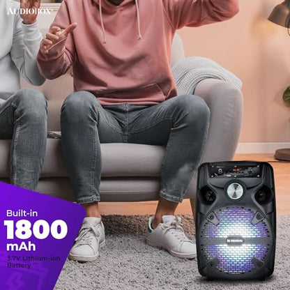 Audiobox Bluetooth Party Speaker with Stand & Wired Microphone, 8" Woofer