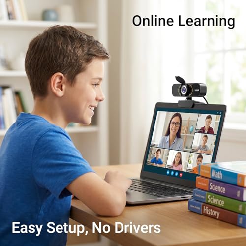 the Webcam for PC that Just Works - Every Time All Platforms | Plug and Play No Driver Needed, Crystal Clear 1080p Full HD, Your Privacy Physically Protected, Mount It Anywhere in Seconds - color: Black with Tripod