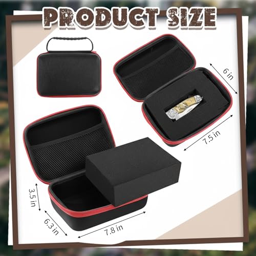 Relaxweex Hard Case with Foam, 7.8 X 6.3 X 3.5 Inch, Black and Red | EVA Waterproof Shockproof Case, Customizable Foam for Camera Electronics Instruments, Digital Products, with Knife - color: Black and Red, size: 7.8 x 6.3 x 3.5 inch