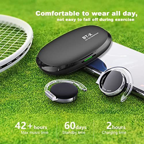 Micool Clip on Headphones Bluetooth V5.3, On Ear Headphones Wireless with Earhooks, Open Ear Sports Headset Bluetooth with 4 Microphones, Earphones Noising Cancelling/Long Battery Life - color: grey&silver&black