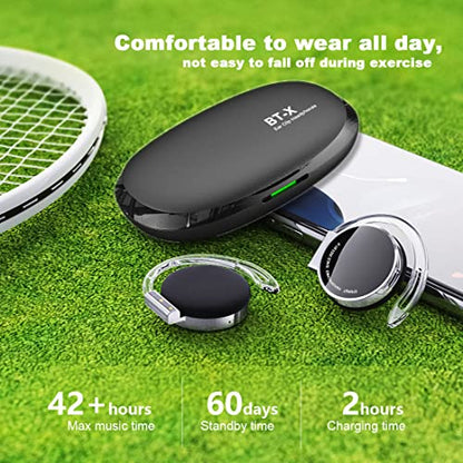 Micool Clip on Headphones Bluetooth V5.3, On Ear Headphones Wireless with Earhooks, Open Ear Sports Headset Bluetooth with 4 Microphones, Earphones Noising Cancelling/Long Battery Life - color: grey&silver&black