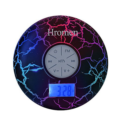 HROMEN Bluetooth Speaker,2nd Gen IPX7 Waterproof Bluetooth Speakers, Bathroom Shower Speaker,Wireless Cool Cracking Backlit, Suction Cup,Outdoor Speaker, Good Gift,Green