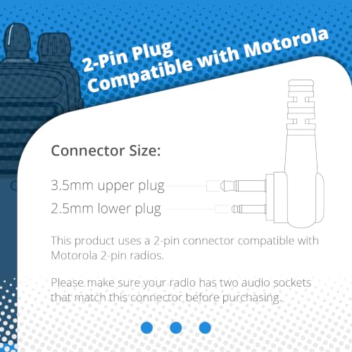 BCT15-M1 Commercial-Grade Surveillance Style Earphone with Lapel PTT Microphone Compatible with Motorola CP200D CP100D R2 DEP450 BPR40D CP200 CP185 BPR40 Yaesu FT-65 FT-25 FT-4X/V - size: 1 Piece