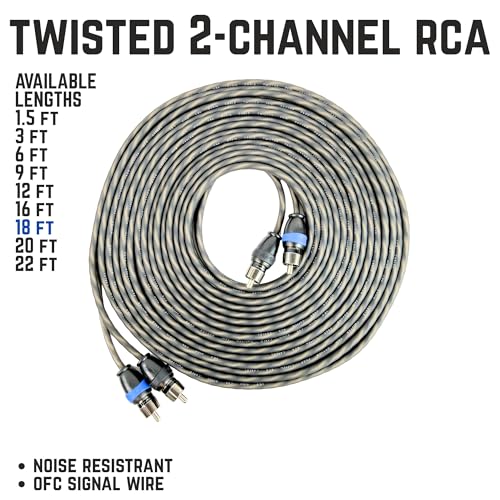 Sky High Car Audio 2 Channel Twisted 6 ft RCA Cables Coated 6' OFC - size: 6 Feet