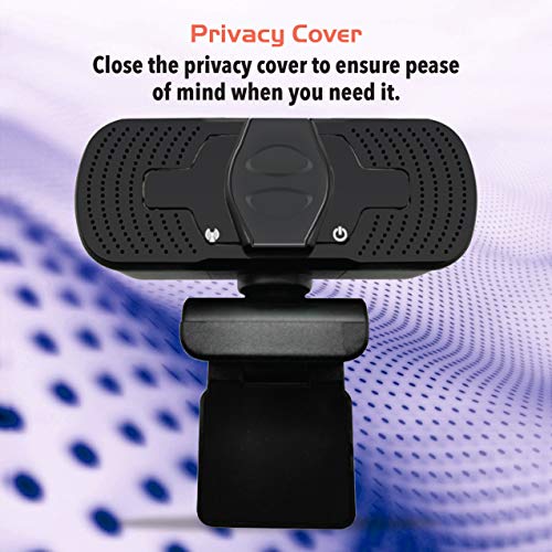 USB Webcam/Microphone,1080P Full HD Web Cameras for Computers Desktop & Laptop PC, Privacy Cover, Tripod, Lense Cloth, Plug and Play, Auto Focus for Video Calling, Conferencing, Recording, Gaming