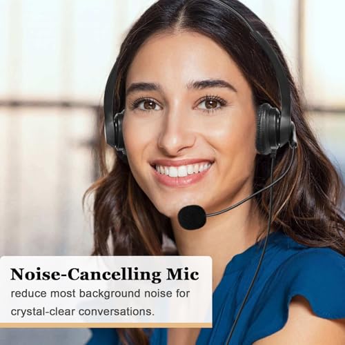 Callez RJ9 Yealink Phone Headset with Microphone Noise Cancelling | Office Telephone Headset Works with Yealink T20P T21P T26P T23G T46S T48S T53W T54W Avaya 1608 9608 9611 Grandstream Phones