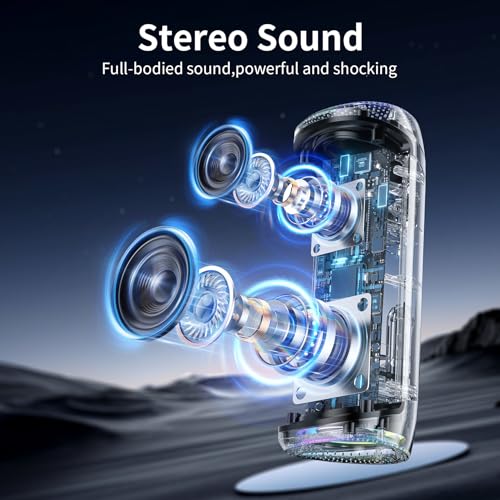 Bluetooth Speaker - HD Sound, IPX5 Waterproof, Up to 20H Playtime, TWS Pairing, BT 5.3, Portable Wireless Speaker for Home, Party, Beach & Outdoor, Black