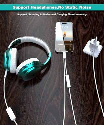 Aux to USB C, 2-in-1 USB-C to Aux 코드, 삼성 갤럭시, 아이폰 에어/17/16/15, 자동차 USB 타입-C - 3.5mm 수 오디오 케이블 통화 및 충전 지원 차량 스테레오, 스피커, 헤드폰 - style: 충전용 USB-C 포트