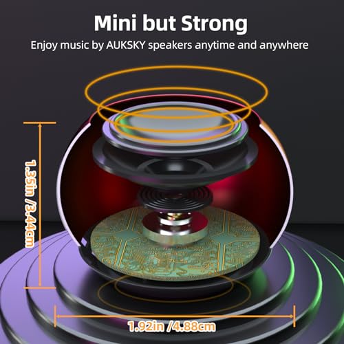 2Pack Portable Mini Speakers, Bluetooth Tiny Speaker,Wireless Micro Speaker for Phone/PC/Tablet, Rechargeable Battery, Built-in Microphone, Cute Mini Speakers with Strap to Carry, Red - color: Red