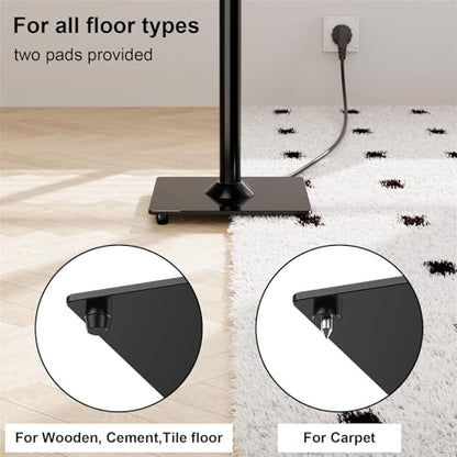 Speaker Stands Pair, 31" Fixed Height, Max 22 lbs, Tempered Glass Base | Surround Sound Speaker Stands, Cable Management, Universal Floor Speaker Standing for Studio Satellite Rear Bookshelf Speaker - size: Height 31"