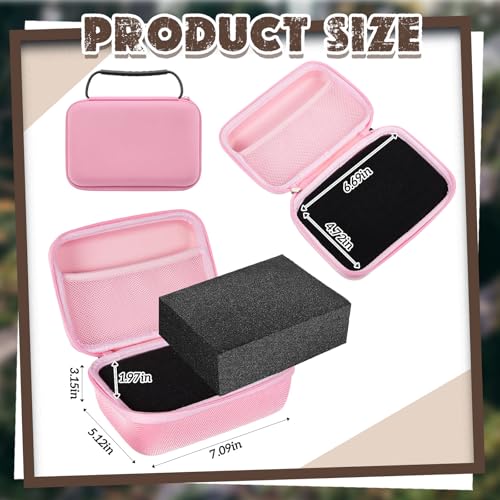 Relaxweex Hard Case with Foam, 7.1 X 4.7 X 3.1 Inch, Pink | EVA Waterproof Shockproof Case, Customizable Foam for Camera Electronics Instruments, Digital Products, with Knife - color: Pink, size: 7.1 x 4.7 x 3.1 inch