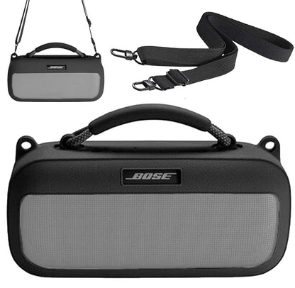 Protective Case for Bose SoundLink Max Speaker, Silicone Case Cover with Shoulder Strap for Bose SoundLink Max - color: Black