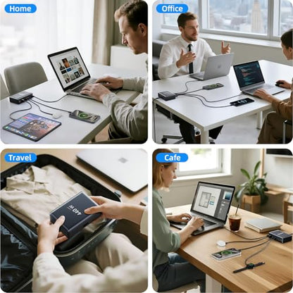 440W Fast Charging 8 Port USB C Charger Block, Multi-Device USB Charging Station Wall Desktop Charger with GaN Ⅲ Technology, USB-C Charger Adapter for MacBook/iPad/iPhone 16/Samsung Galaxy/DELL/HP - size: 440W