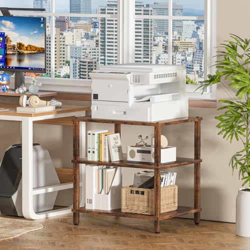 LELELINKY 3-Tier AV Media Player Stand Set of 2, Brown Stereo Cabinet, Wooden TV Stand,Game Console Shelf, Multifunctional Entertainment Center, Suitable for Home, Conference Room, Game Studio - color: Brown, size: 3 Tier