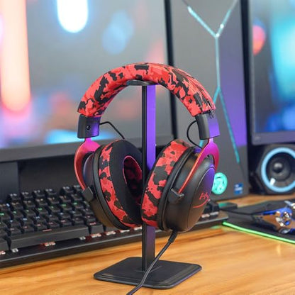 WC BandZ Cloud - Silicone Headband Cover for HyperX Cloud Series | Made by Wicked Cushions | Enhanced Comfort, Style & Sweat Protection, Exclusively for HyperX Cloud | Red Camo - color: Red Camo