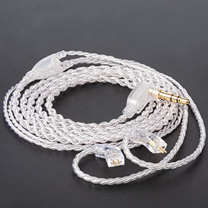 KZ ZST 0.75mm 2 pin Upgrade Silver Plate Replacement Earphones Cable for KZ Earphones (silver)