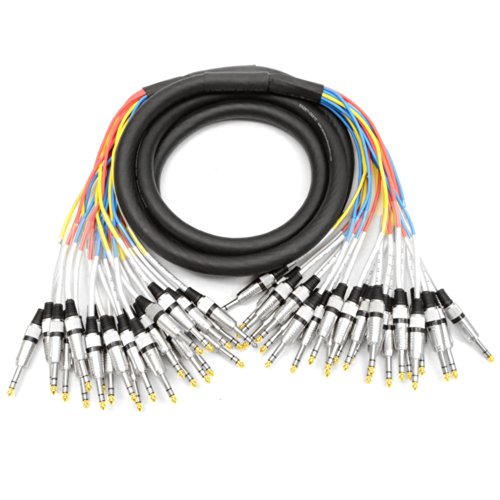 Seismic Audio - SASRT-24x15-24 Channel 1/4" TRS Snake Cable - 15 Feet Long - Serviceable Ends - Pro Audio Effects Snake for Live Live, Recording, Studios, and Gigs - Patch, Amp, Mixer, Audio - size: 15 Foot - 24 Channel