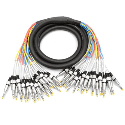 Seismic Audio - SASRT-24x15-24 Channel 1/4" TRS Snake Cable - 15 Feet Long - Serviceable Ends - Pro Audio Effects Snake for Live Live, Recording, Studios, and Gigs - Patch, Amp, Mixer, Audio - size: 15 Foot - 24 Channel
