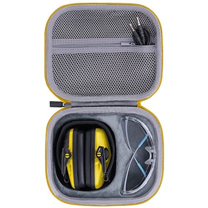 co2CREA Hard Case for Walker's Razor Slim Electronic Muffs Earmuffs - style: Yellow Zipper for Razor Earmuff