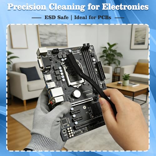 Anti Static Brush Kit,5PCS ESD Brush for Electronics Cleaning,ESD-Safe Nylon Bristles PCB Cleaning Brush,Static Dissipative Keyboard Cleaning Brushes Set for PC Motherboard Circuit Board Components