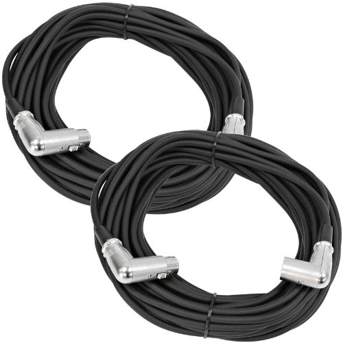 Seismic Audio - SAXRA50-2Pack - Two Pack of 50 Foot XLR Right Angle Male to XLR Right Angle Female Microphone Cables - 50 Foot Mic Cords - size: 50 Foot - 2 Pack