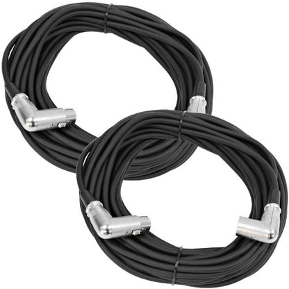 Seismic Audio - SAXRA50-2Pack - Two Pack of 50 Foot XLR Right Angle Male to XLR Right Angle Female Microphone Cables - 50 Foot Mic Cords - size: 50 Foot - 2 Pack