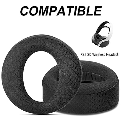 GVOEARS Ear Pads Cushions Replacement for Sony PlayStation 5 PS5 Pulse 3D Wireless Headset (Breathable Mesh Fabric) - color: Matte Black-Mesh