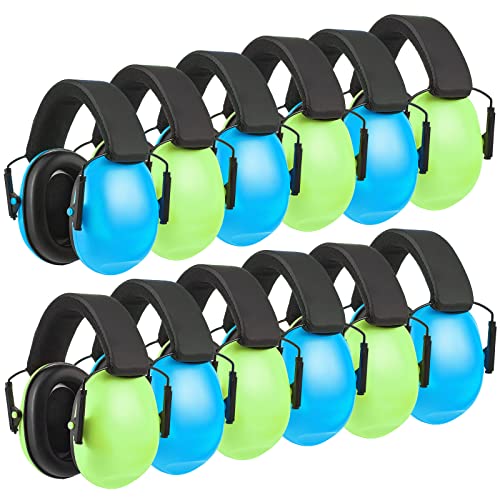 12 Pcs Kids Ear Protection Noise Cancelling Headphones Ear Muffs Bulk 27db Adult Noise Reduction Hearing Earmuff(Universal Fit (kids & Adults),Fresh Style) - size: Universal Fit (kids & Adults), style: Fresh Style